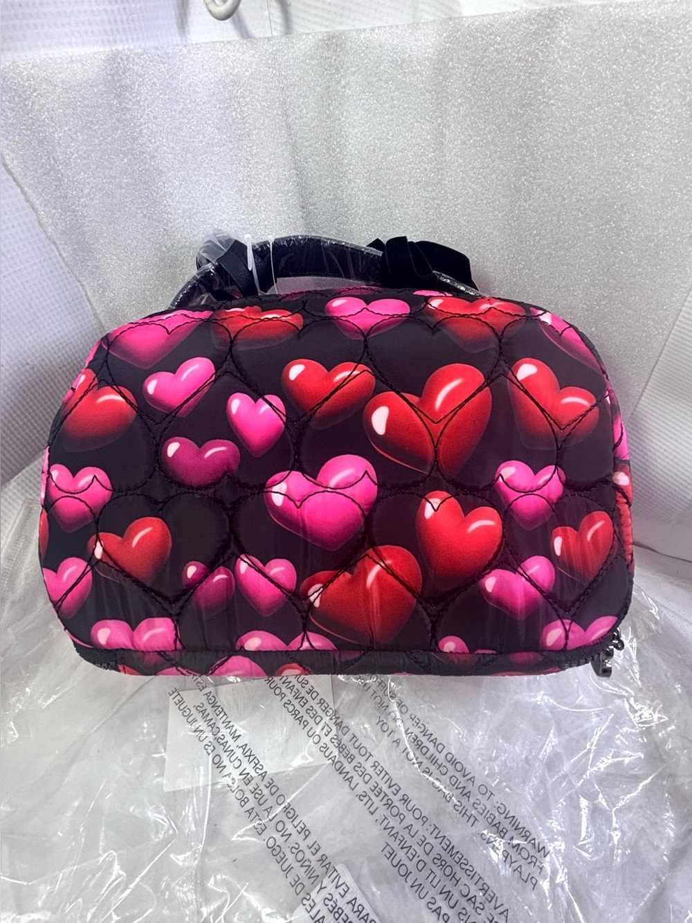 Betsey Johnson Loaf Cosmetic Case. Black/Multi. - Picture 3 of 17